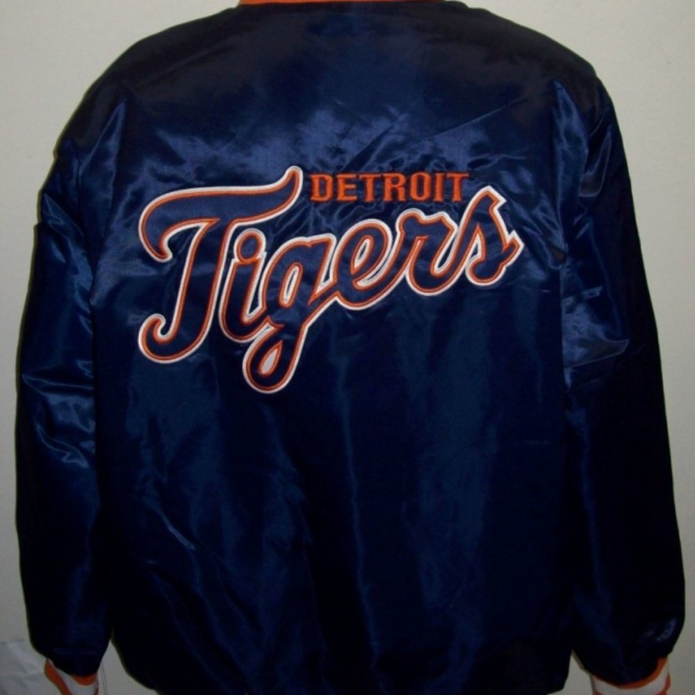 DETROIT TIGERS Starter Snap Down Jacket  3X BLUE - Picture 4 of 8